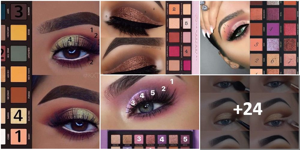 Collage Makeup Ojos Paso a Paso y Colores