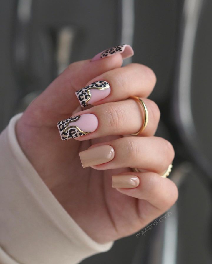 ideas de uñas de leopardo